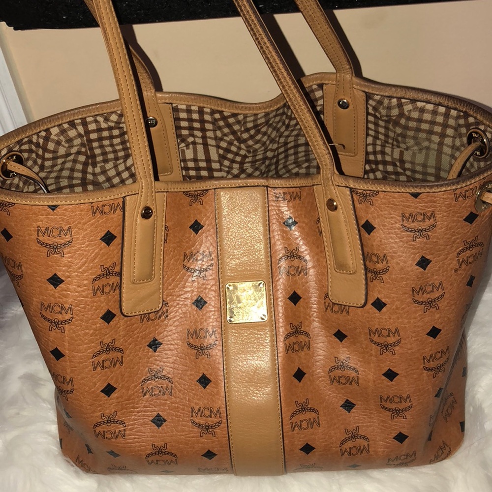 MCM TOTE COGNAC MEDIUM